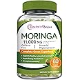 Doctor's Recipes Moringa 11,000 mg Strength, Complete Green Superfood, Natural Antioxidant Support, Non-GMO, 60 Vegan Caps, No Caffeine Soy Gluten