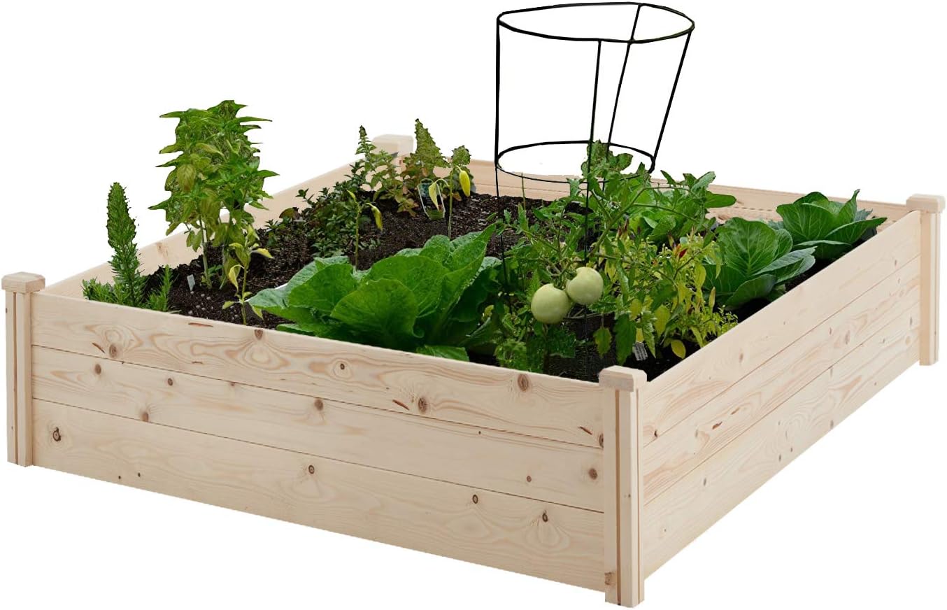 Amazon.com: GOOGIC Garden Bed Kit Wooden Garden Box for Vegetable/Fruit