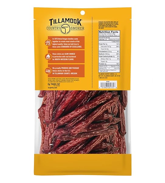TILLAMOOK COUNTRY SMOKER REAL HARDWOOD SMOKED SAUSAGES, TERIYAKI, 12 OUNCE