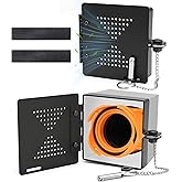 RV Bumper Caps 2 Pack for 4 Inch Square Bumpers, Metal End Caps for RV Sewer Hose Storage, Locking Pin &amp; Set Screw, Vented Bumper Plug for Travel Trailer Camper (Travel Trailer Accessories)