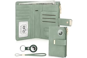 HUANLANG Passport Holder with Airtag for Women/Men, Airtag Passport Wallet for Travel Leather Passport Holder RFID Blocking,Travel Passport Walelt with Credit Card Holder