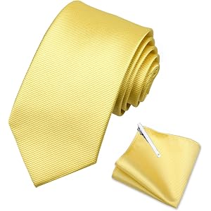 Alizeal Mens 3 Pcs Ribbed Textured Tie Set with Pocket Square and Tie Clip Solid Color for Business Office Daily Wear