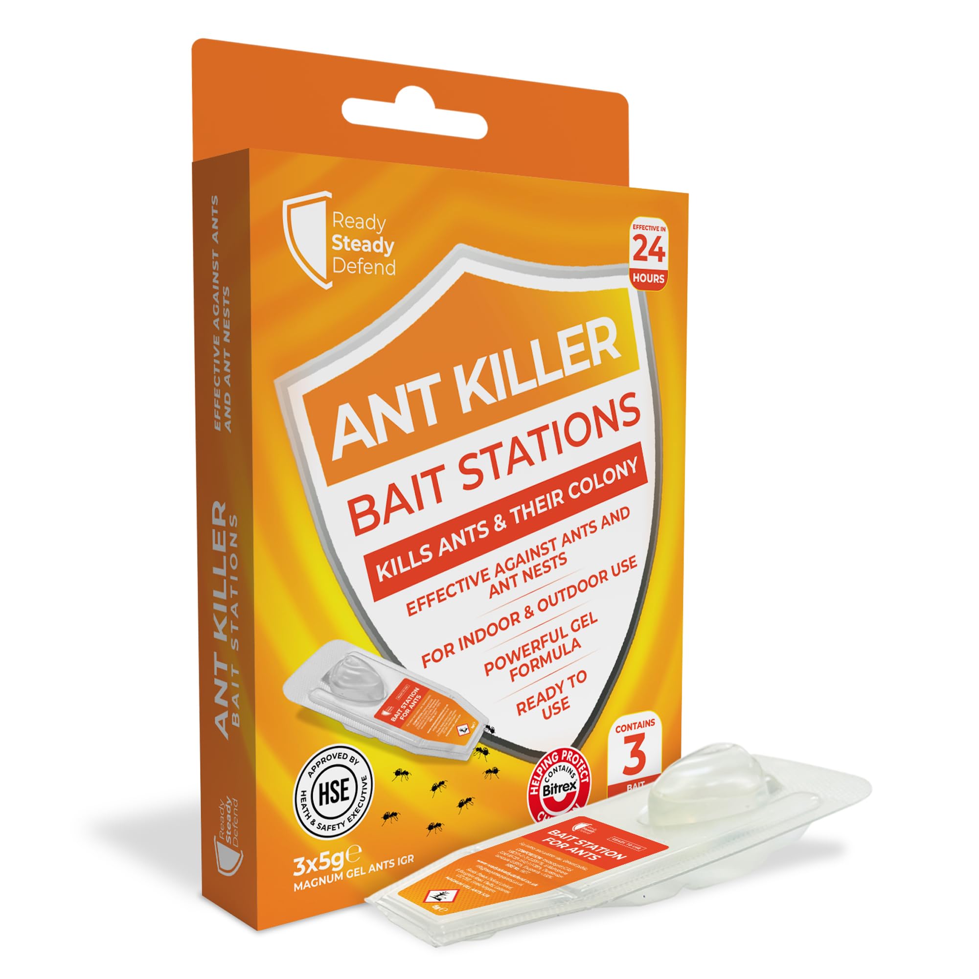 Ant Killer Bait Station (Pack of 3) - Effective Indoor & Outdoor Ant Trap Solution | Ant Control System with Bait & Traps | Safe Ant Traps Indoor - Easy Set Up Ant Bait station - 100% Control