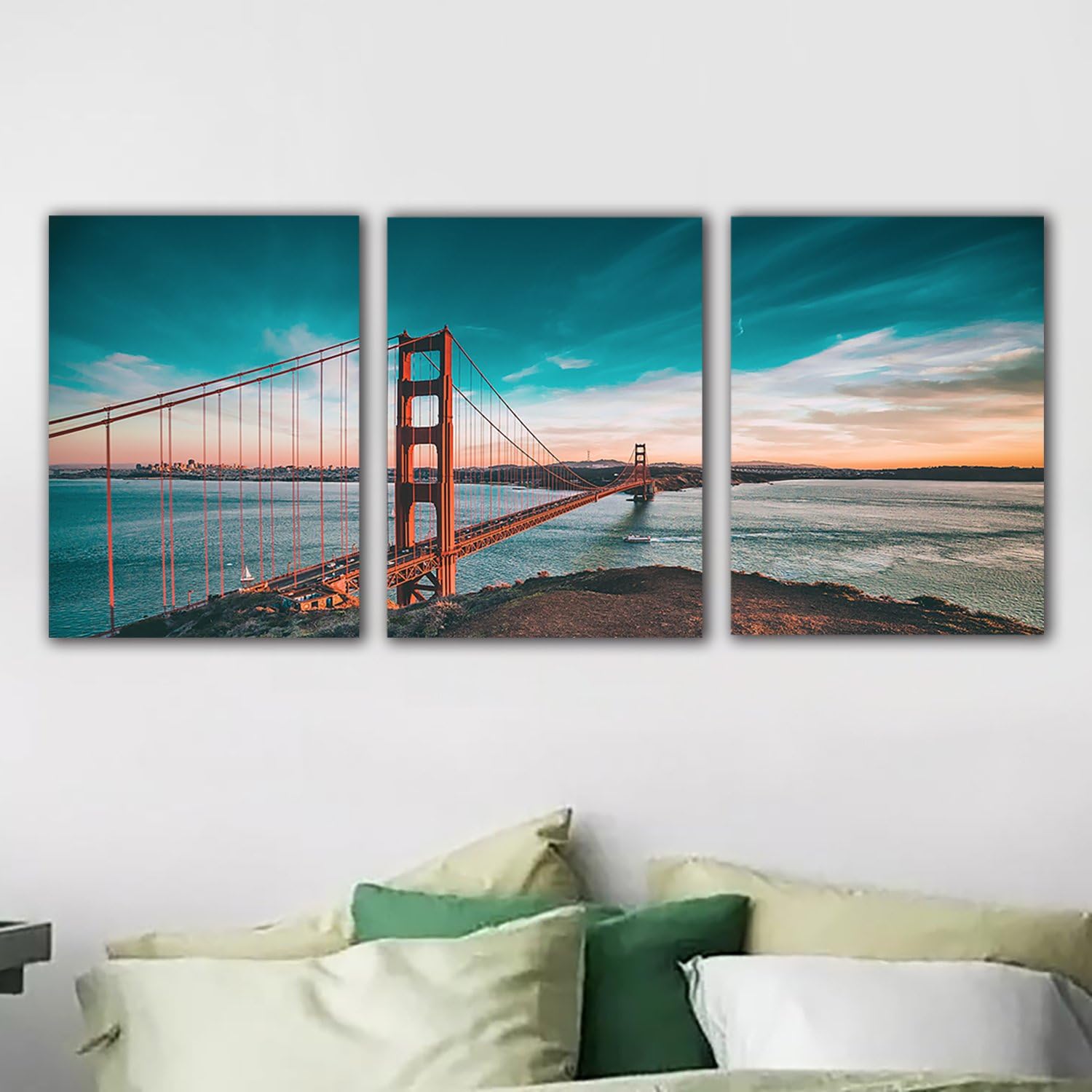 Okaypainting Golden Puerta Briage Lona Impreso Decoracion De Pared