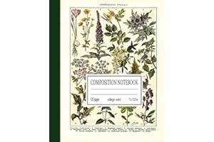 Poisonous Plants composition notebook: vintage toxic plants Illustration | for those who love researching botany| 120 page | 