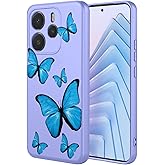 KOARWVC Phone Case for Redmi Note 14 4G Case, 24117RN76G, 24117RN76O, 24117RN76E Case Cute Butterfly Pattern Protective Soft TPU Phone Cover for Xiaomi Redmi Note 14 4G Purple Butterfly