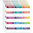 345 Pcs Name Tags Rainbow Sticker, Hello My Name is Stickers 15 Color, Hello My Name is Name Tag for School Office Home (3"x2")
