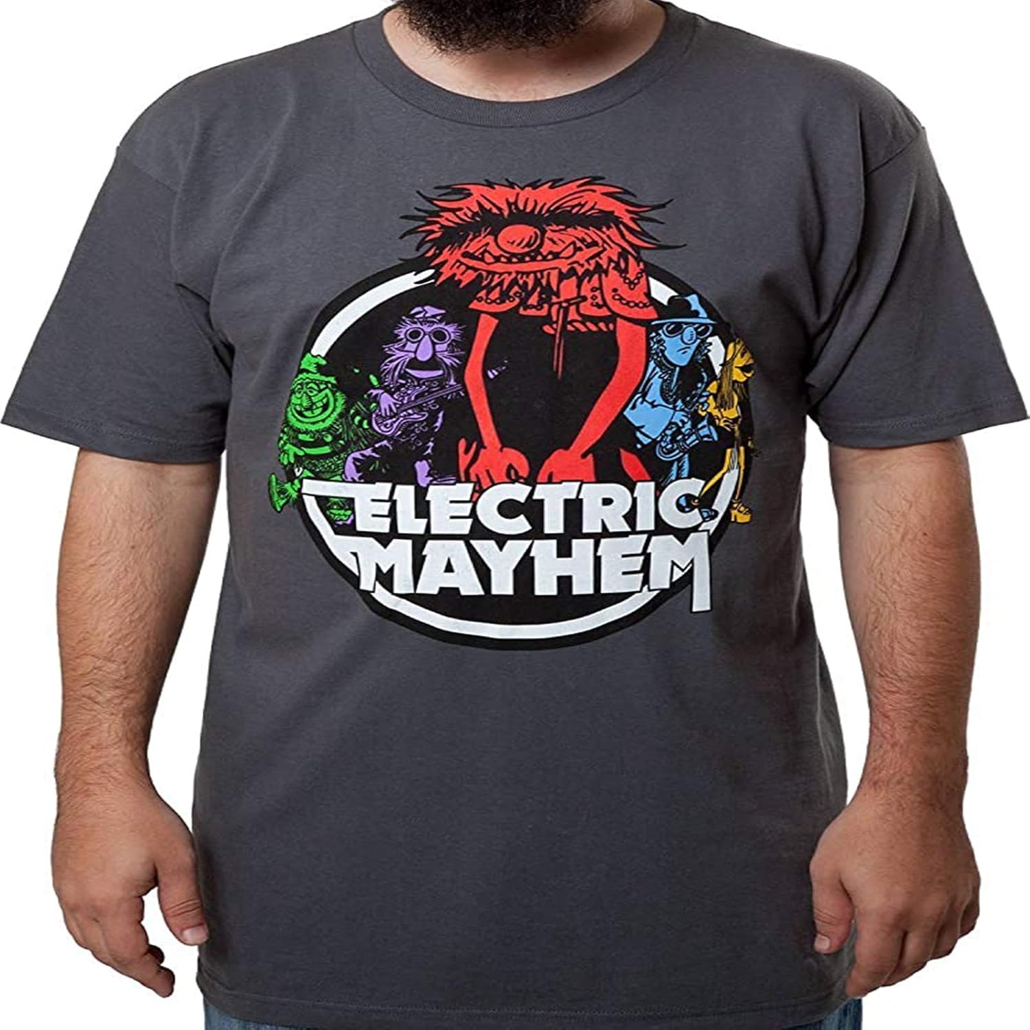 Mighty Fine Men's Muppets Electric Mayhem Shirt Grey 3XL Amazon.de