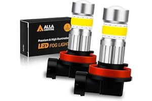 Alla Lighting 2800lm H8 H11 H16 LED Fog Lights Bulbs, 3200K Golden Yellow DRL Replacement for Cars, Trucks, Xtreme Super Brig