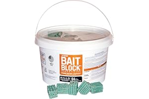 JT EATON Bait Block Peanut Butter Flavor Rodenticide – 4 lb. Pail – Effective Rodent Control Bait Blocks – Long-Lasting and Easy to Use