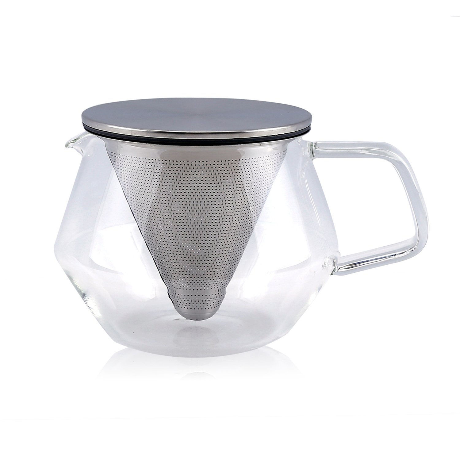 Kinto Carat Glass Teapot with Infuser in cciaio
