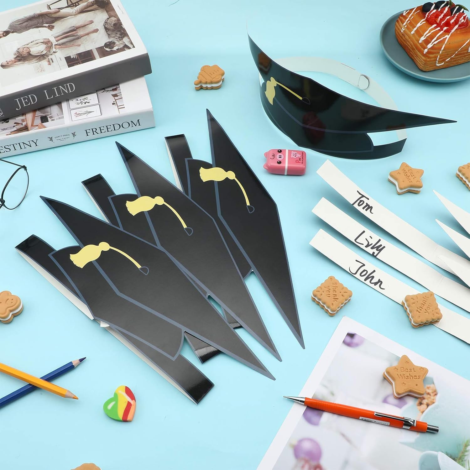 36 Pieces Paper Graduation Cap Adjustable Paper Graduation Hats for Kids (Black): Home & Kitchen