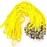 Bird Fiy 50 Pcs Cotton Lanyards Bulldog Clip 32-inch Flat Braid Neck Lanyard for Id Cards/Badges