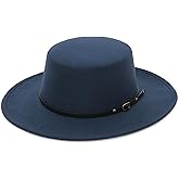 EOZY Women Men Classic Felt Fedora Hat Wide Brim Flat Top Jazz Panama Hat Casual Party Church Hat