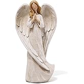 Hodao Praying Angel Figurine, Hand-Painted Resin Guardian Angel Decor, Meaningful for Mom, Loving Valentine’s Keepsake, Easter & Spring Home Tabletop Ornament