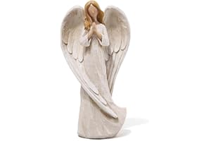 Hodao 8.9inch Resin Praying Angel Sculpture Figurine for Gifts Home Decoration Praying commemorating Angel Statue, exquisitely Carved and Hand-Painted Characters (Praying)