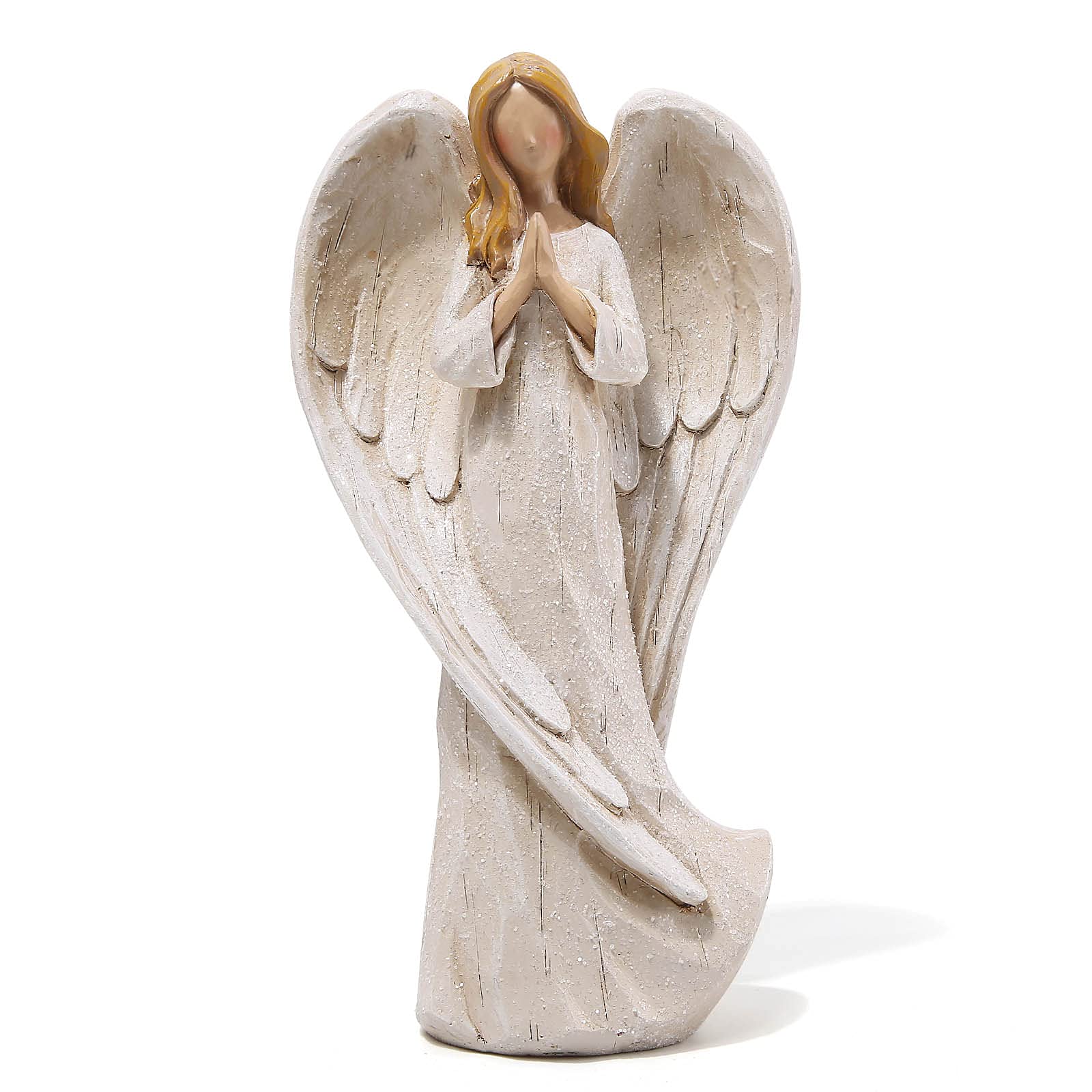 Hodao Resin Praying Angel Sculpture Figurine for Gifts, Home Decoration, Commemorating - Exquisitely Carved and Hand-Painted Characters Statue