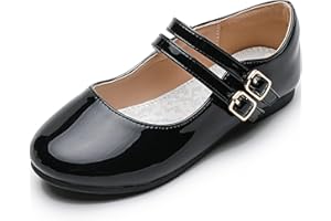 Parrosoo Girls Dress Shoes Mary Jane Shoes Princess Wedding Ballet Flats Toddler Girl School Shoes for Little Big Kids