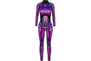 Halloween Bodysuit Adult 3D Skeleton Print Jumpsuit Costumes for Cosplay Party