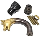 Brass Cane Walking Stick Handle Wolf Head Cast