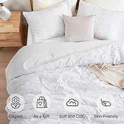 PHF Soft Seersucker Comforter Set Queen Size, 3