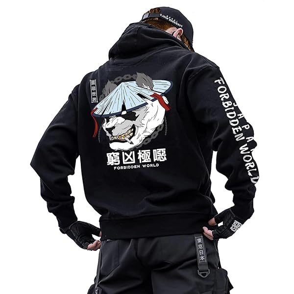 Sudadera Con Capucha Samurái Impresión 3D Para Hombre - Diseño Oni Mask, Tejido Poliéster/Elastano, Estilo Casual