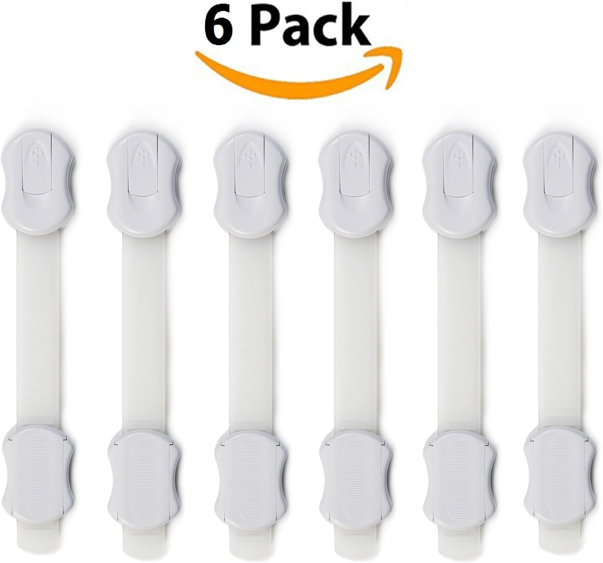 Adjustable Safety Locks - Lock Away Danger! Secure Kitchen And Bathroom Cabinets For Your Curious Baby. No Drill Installation. Calm Home