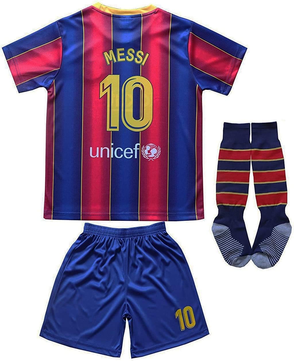 Da Games Youth Sportswear Barcelona Messi 10 Kids Home Soccer Jersey/Shorts Football Socks Set