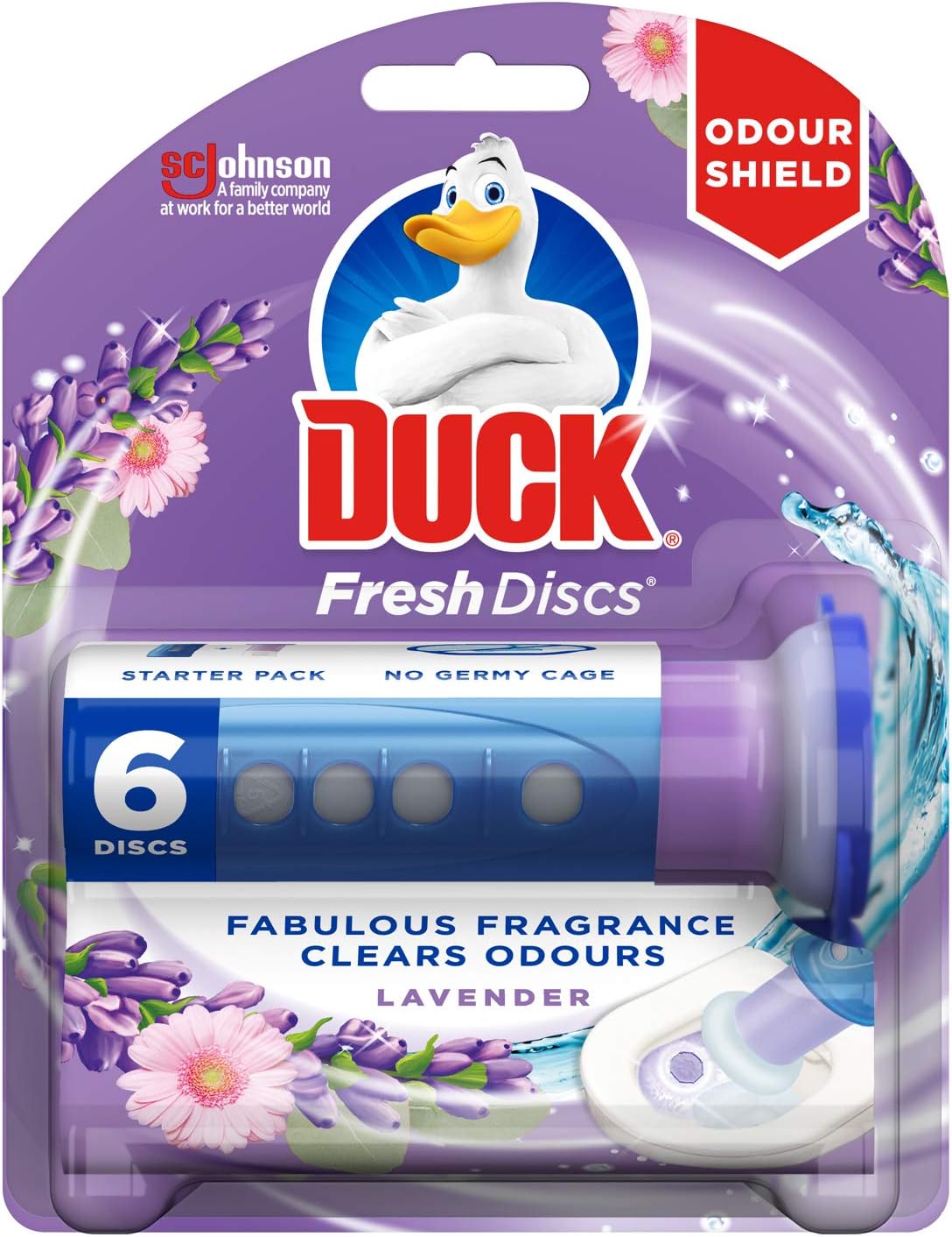 Duck Fresh Disc Toilet Cleaner Lavender Starter Pack, 36ml, 36 ml (Pack of 1)