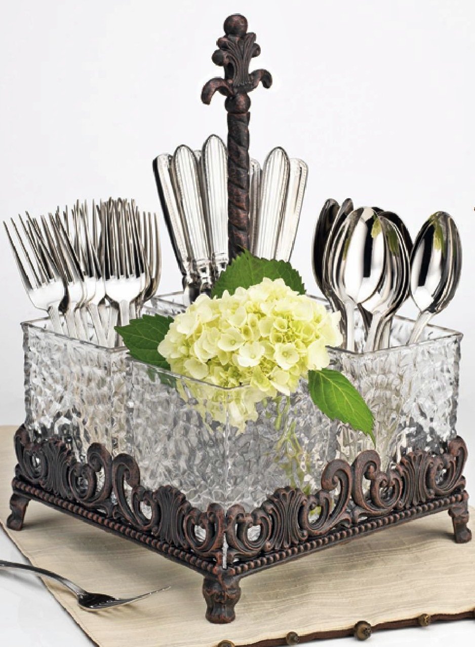 Attractive Artimino Metal & Hammered Glass 6piece Set Domed