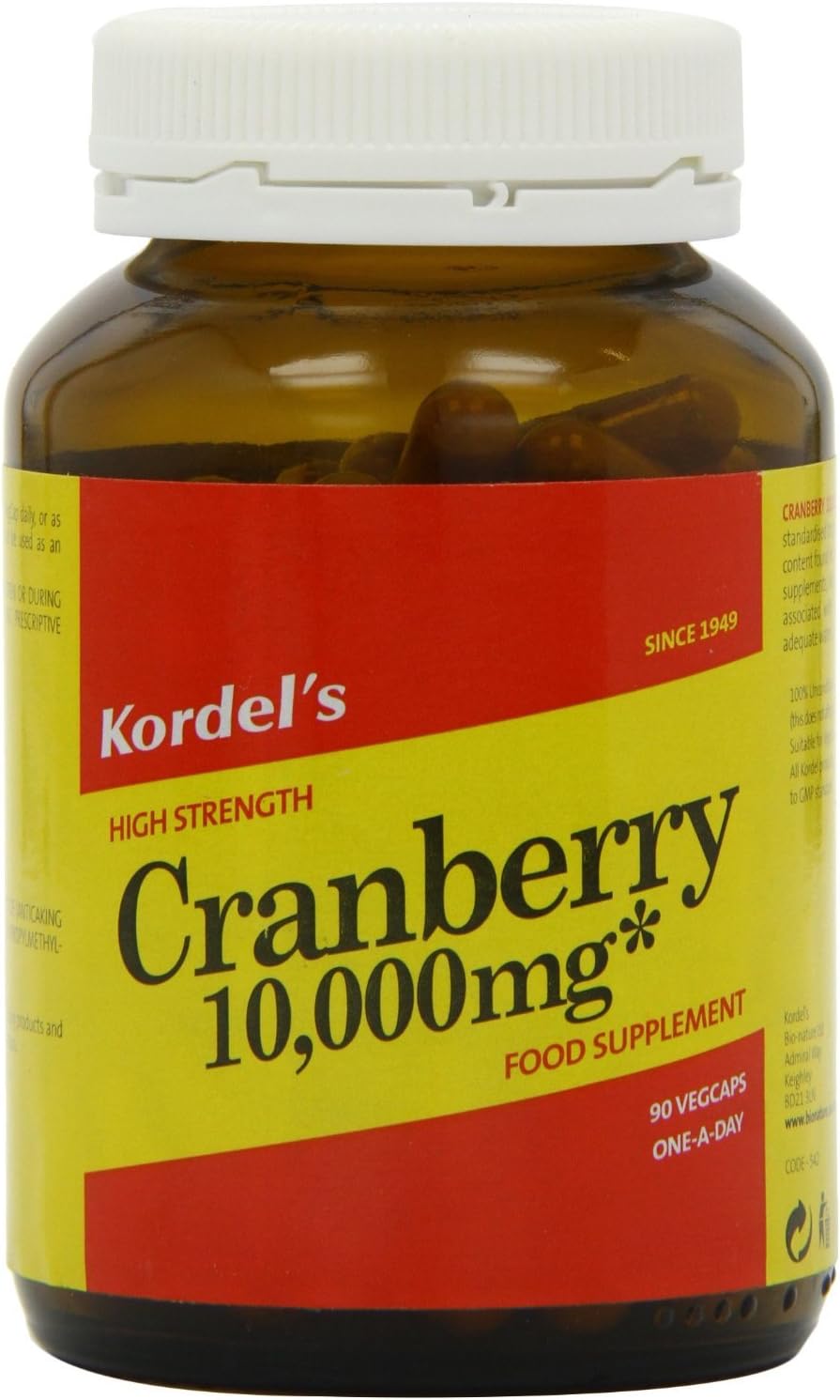 Kordels High Strength Cranberry 10,000mg - 90 Veg Caps (PACK OF 2)
