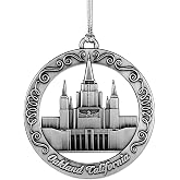 LDS Temple Ornament by Ringmasters | Antique Silver-Finish Hanging Ornament | LDS Missionary Ornament Exchange Ideas, (Oakland California)