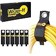 Heavy-Duty Wrap-It Storage Straps, 13-inch (6 Pack) - Hook and Loop Extension Cord Organizer Hanger, Cord Wrap, Cable Straps 