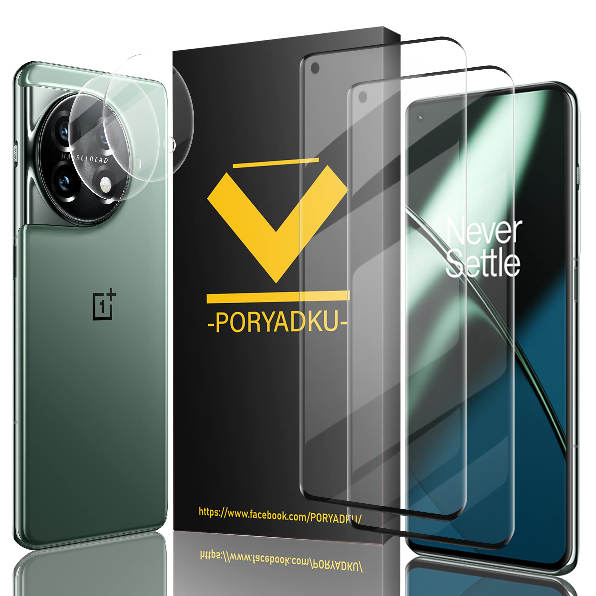 Photo 1 of [2+2 Pack] for OnePlus 11 Screen Protector, Camera Lens Protector, Ultra Clear, Fingerprint Compatible, Anti-Scratch, Case Friendly