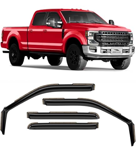 Black Polycarbonate Hood Deflector Bug Shield For 2017-2022 Ford Super Duty F250/F350/F450/F550 – With 'SUPER DUTY' Logo