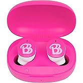eKids Barbie Wireless Earbuds with Microphone, Bluetooth Earbuds with Charging Case (Barbie)