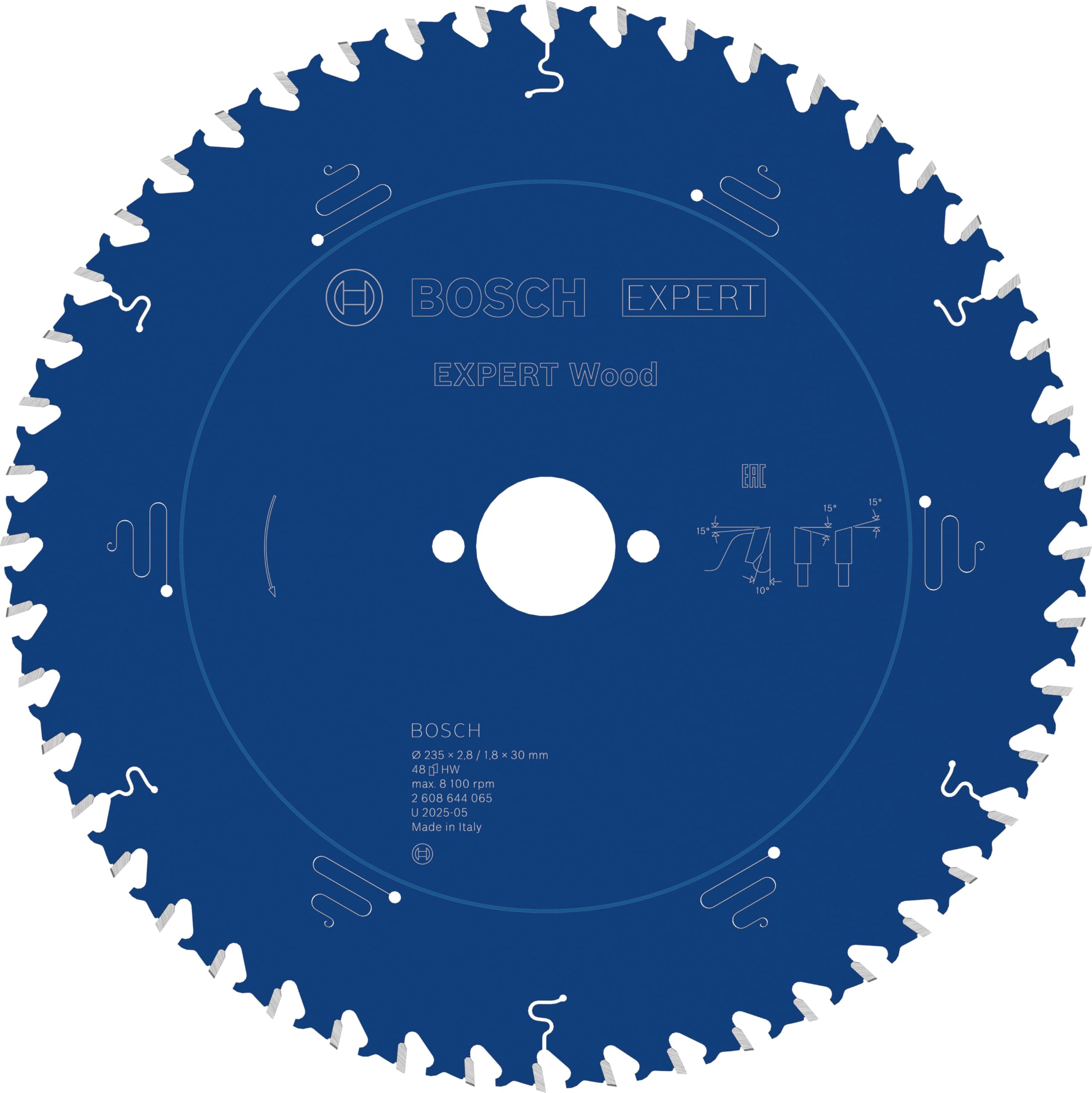 Bosch 1x Expert Wood Corded Circular Saw Blade for Handheld Circular Saw (for Softwood, Hardwood, Ø mm, Professional Accessory Hand-Held Corded Circular Saws)