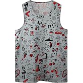 Cowboy Dinosaur Mens Beach Tank Tops Novelty Graphic Quick Dry Sleeveless Shirt for Beach Workout S-4XL