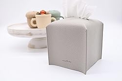 Tissue Box Cover Holder, Square with Bottom Belt by