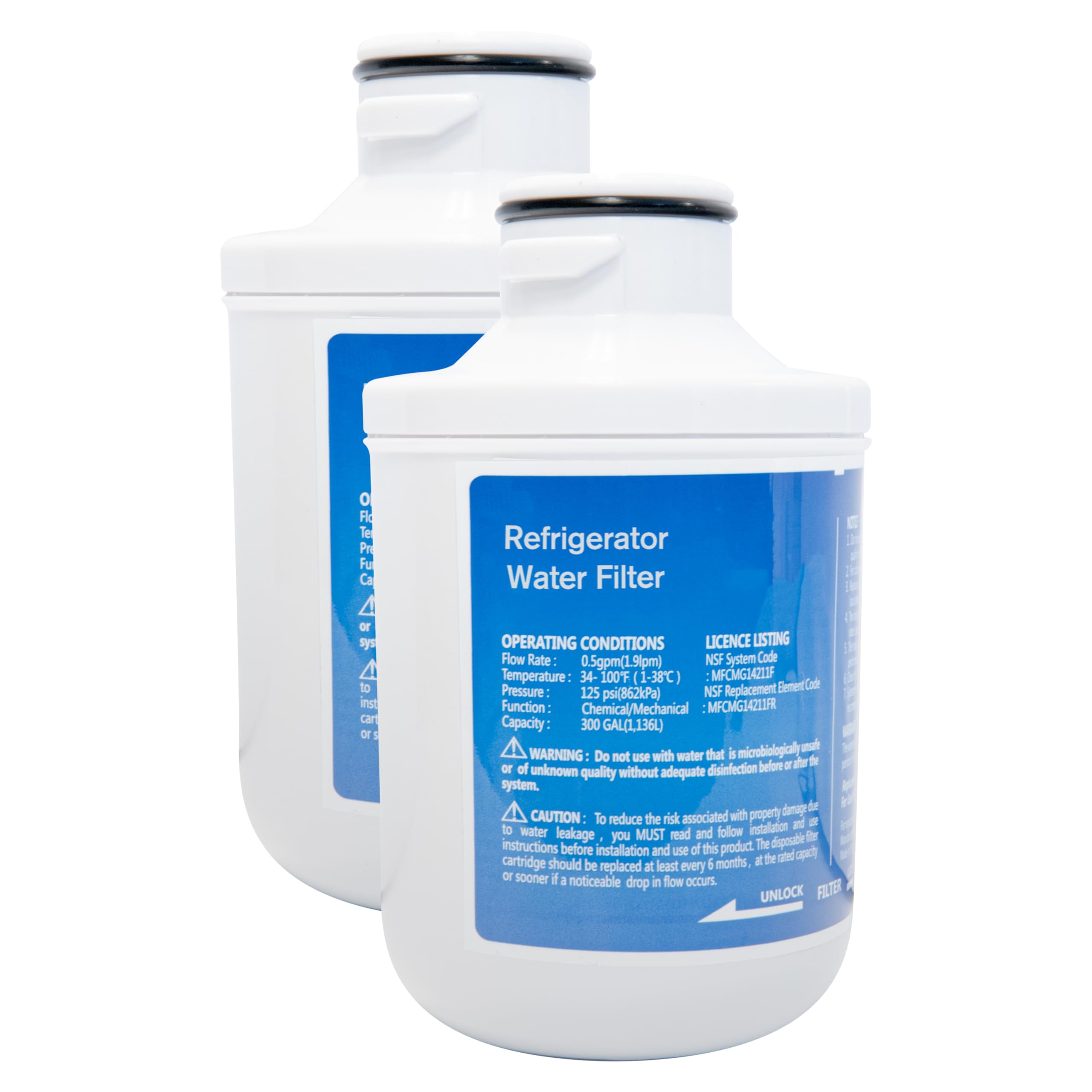 Profrigo Water Filter | 2X Filter Cartridge Compatible with Micro Midea 307203200002, 307203200005, MFCMG14211F, MFCMG14211FR, Wpro, Hotpoint C00300448 for American Side-by-Side Fridge Freezer