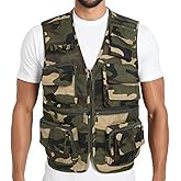 LISUHEPEAL Men’s Fishing Vest Summer Outdoor Work Safari Travel Photo Vest with Multi Pockets