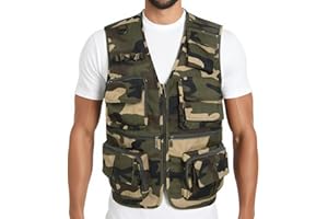 LISUHEPEAL Men’s Fishing Vest Summer Outdoor Work Safari Travel Photo Vest with Multi Pockets