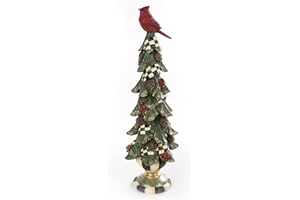 MACKENZIE-CHILDS Tabletop Christmas Tree, Decorative Tree for Christmas Decor, Short, Christmas Cardinal