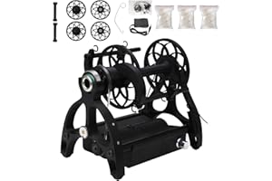 HMUPKR Household Eelctric Spinning Wheel, Eelectric Yarn Winder,Wool Spinning Fibre Spinning Wheel with Forward/Reverse Switching，Free Speed Adjustable (Black)