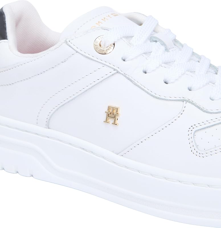 Damen Cupsole Sneaker Sporty Corp aus Leder, Weiß (White), 37