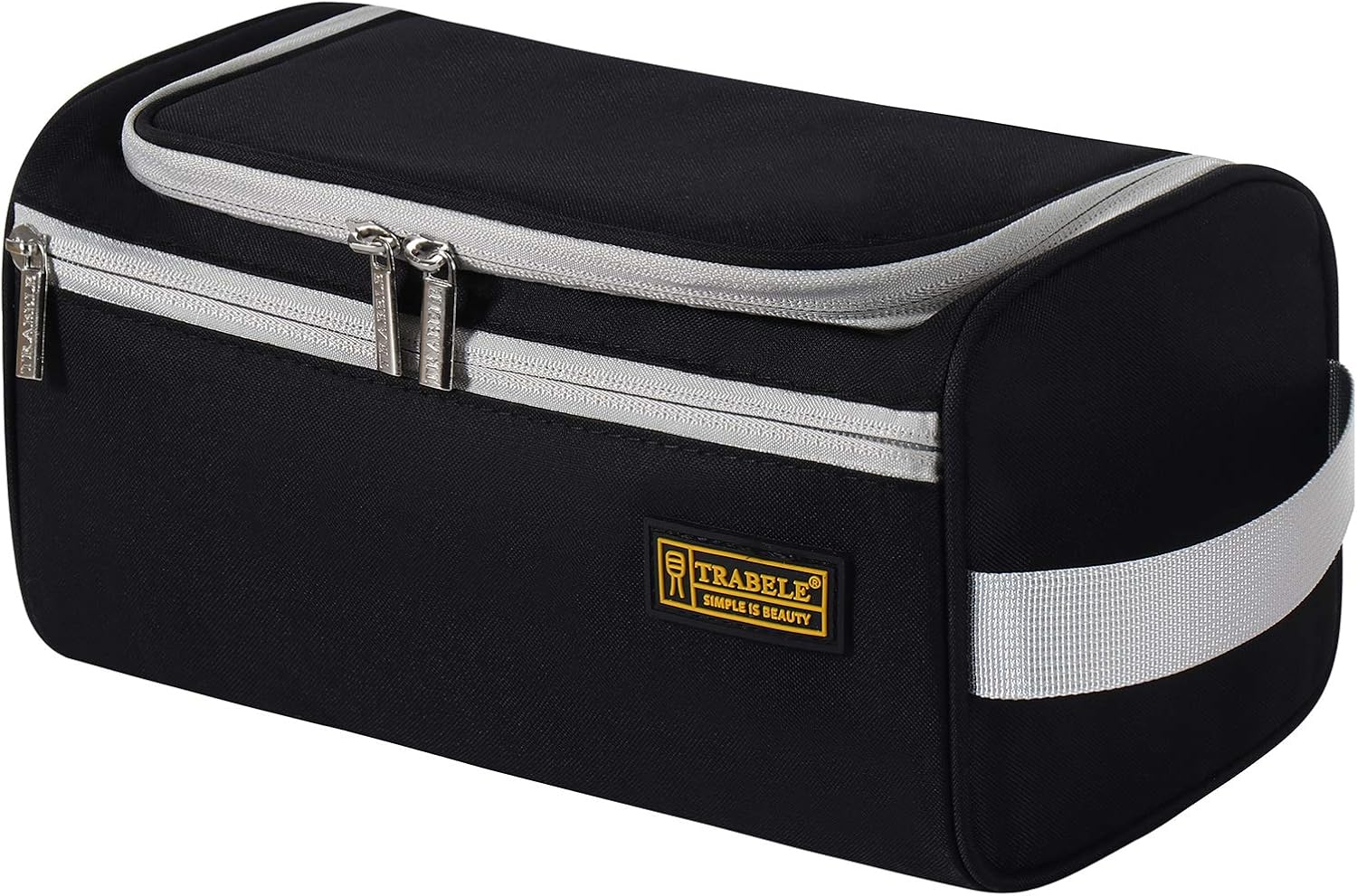 Travel Toiletry Bag for Womens Men, Water Resistant hanging Makeup Cosmetic Bags Shaving with Travel Gifts Hook Dopp Shampoo Large Capacity Bathroom and Shower Organizer Kit for Accessories（black）