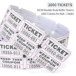 L LIKED 2000 Raffle Tickets 50/50 Raffle ticket 2