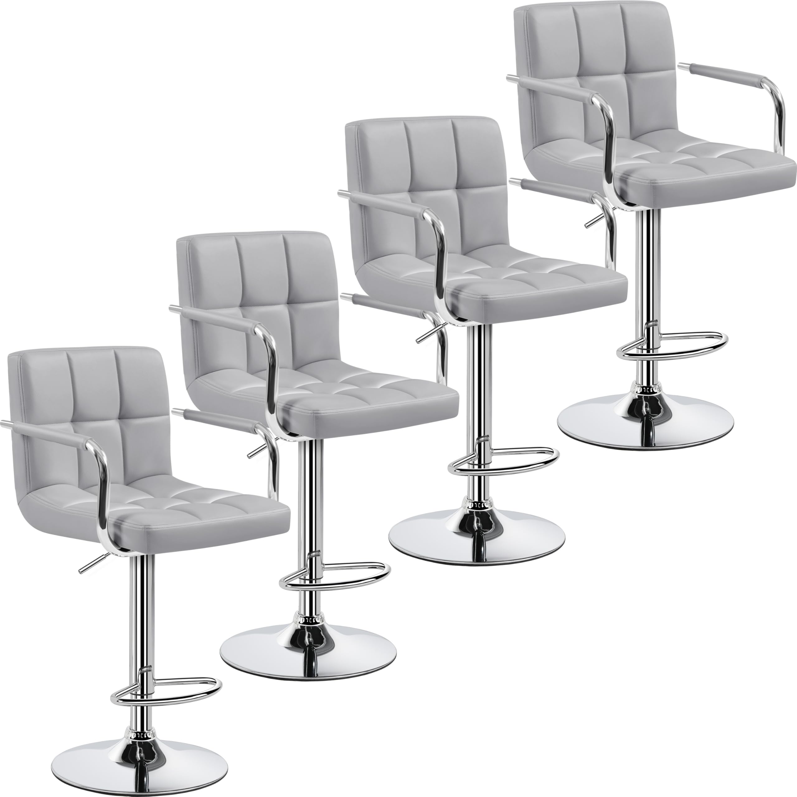 Yaheetech Bart Stools Set of 4, PU Leather