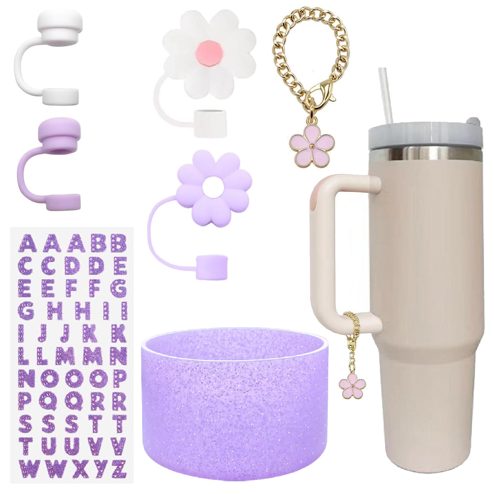 7 PCS Stanley Cup Accessories, Straw Cover, Stanley Cup Accessories, Reusable Spill Proof Plug Spill Proof Straw Stopper with Straw Covers Tumbler Accessory Compatible with Stanley Cup 40/30oz