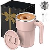 Self Stirring Coffee Mug, 12oz Magnetic Cup | USB Rechargeable, Auto Mixing for Coffee & Milk(Rose Quartz)